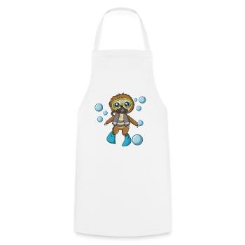 Scuba Diving Sloth Lazy Animal Diving I Gift - Cooking Apron - white - Front - AI Model Male 185 dark (185cm)