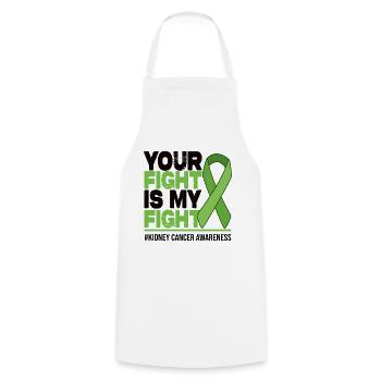 Votre combat est mon combat - Sensibilisation au cancer du rein - Tablier de cuisine - blanc - Devant - AI Model Male 185 dark (185cm)