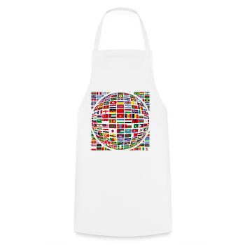 belle paix tous les drapeaux « contre le racisme » - Tablier de cuisine - blanc - Devant - AI Model Male 185 dark (185cm)