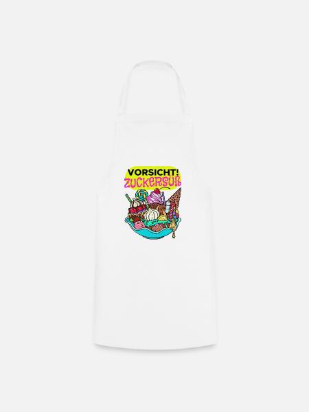 Naschkatzen Konditor Cupcake Statement Süßigkeiten - Kochschürze - Weiß