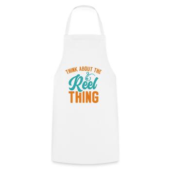 Pensez au passe-temps de pêche Reel Thing - Tablier de cuisine - blanc - Devant - AI Model Male 185 dark (185cm)