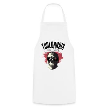 Toulonnais Hasta La Muerte - 83 - Tablier de cuisine - blanc - Devant - AI Model Male 185 dark (185cm)