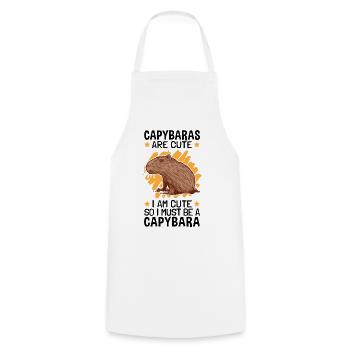 Je suis un Capybara capybara - Tablier de cuisine - blanc - Devant - AI Model Male 185 dark (185cm)