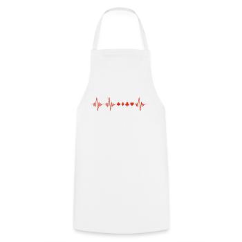 Poker Heartbeat - Cooking Apron - white - Front - AI Model Male 185 dark (185cm)
