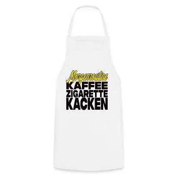 Kaffee Zigarette Kacken - Lustiger Spruch - Kochschürze - Weiß - Vorne - AI Model Male 185 dark (185cm)