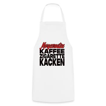 Kaffee Zigarette Kacken - Lustiger Spruch - Kochschürze - Weiß - Vorne - AI Model Male 185 dark (185cm)