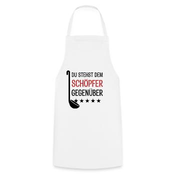 Lustiges Koch Geschenk Kochen Küche Essen - Kochschürze - Weiß - Vorne - AI Model Male 185 dark (185cm)