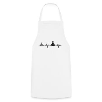 Yoga Meditation Heartbeat - Cooking Apron - white - Front - AI Model Male 185 dark (185cm)