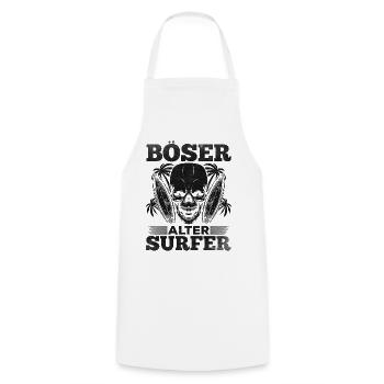 Surfbrett Surfer Wassersport Surfing Böser Alter - Kochschürze - Weiß - Vorne - AI Model Male 185 dark (185cm)