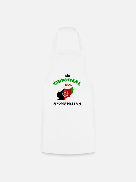 Afghanistan Original 100% Flaggen Design - Kochschürze - Weiß
