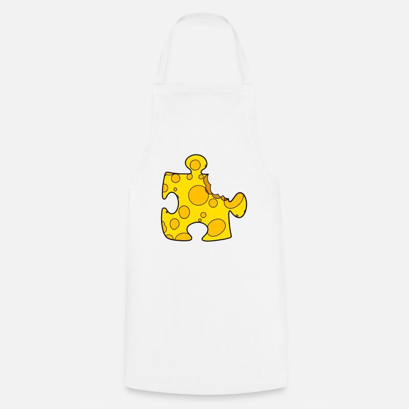 Käse Puzzle - Kochschürze - Weiß