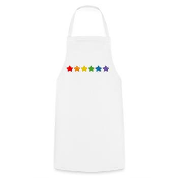 Regenbogen Sternchen LGBT lgbtqi queer - Kochschürze - Weiß - Vorne - AI Model Male 185 dark (185cm)
