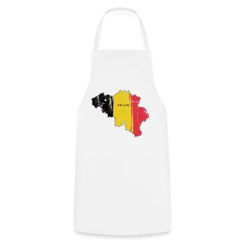 Belgische Flagge Karte von Brüssel - Kochschürze - Weiß - Vorne - AI Model Male 185 dark (185cm)