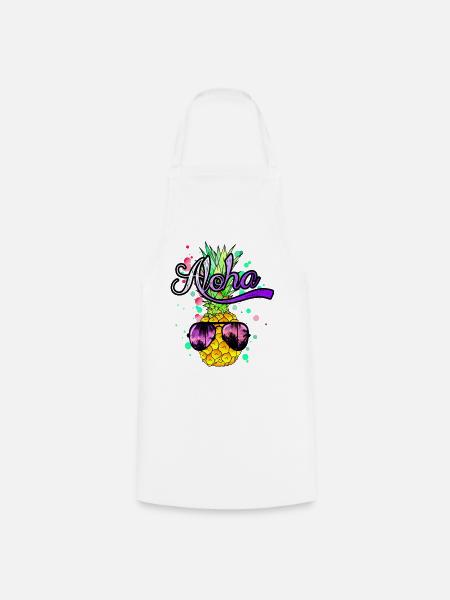 Aloha coole Ananas mit Sonnenbrille - Kochschürze - Weiß
