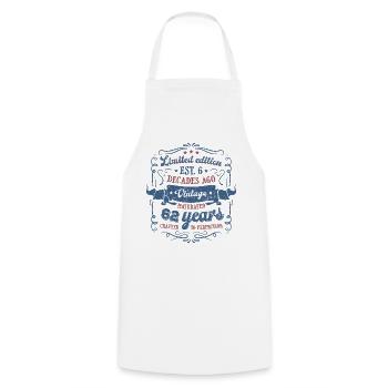 Vintage Légendaire - Vieilli parfaitement 62ème anniversaire - Tablier de cuisine - blanc - Devant - AI Model Male 185 dark (185cm)