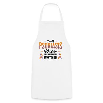 Psoriasis Guerrier Lavande Orange Ruban Sensibilisation - Tablier de cuisine - blanc - Devant - AI Model Male 185 dark (185cm)