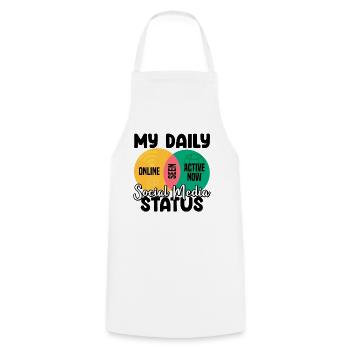 My Daily Social Media Status Venn Diagram Shirt - Cooking Apron - white - Front - AI Model Male 185 dark (185cm)