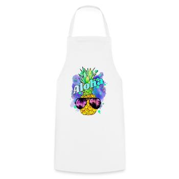 Ananas Aloha Coloré - Tablier de cuisine - blanc - Devant - AI Model Male 185 dark (185cm)