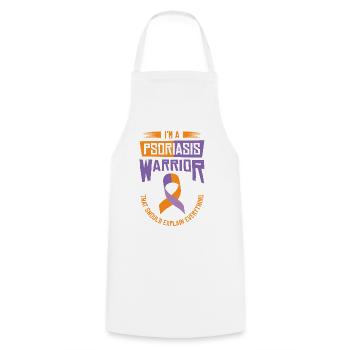 Psoriasis Warrior Lavender Orange Ribbon Awareness - Cooking Apron - white - Front - AI Model Male 185 dark (185cm)
