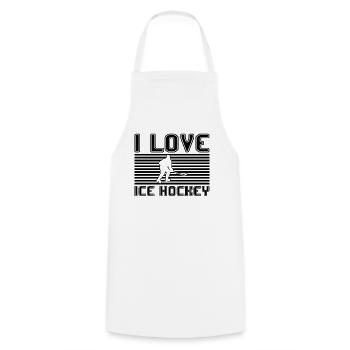 I love ice hockey - Kochschürze - Weiß - Vorne - AI Model Male 185 dark (185cm)