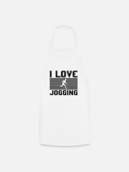 I love jogging - Kochschürze - Weiß