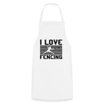 I love fencing - Kochschürze - Weiß - Vorne - AI Model Male 185 dark (185cm)