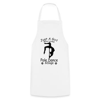 Une seule fille, la Pole Dance & Dogs Pole Dance - Tablier de cuisine - blanc - Devant - AI Model Male 185 dark (185cm)