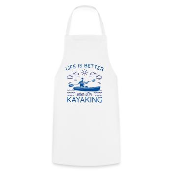 KAYAKS CANOE RAFTING PADDLE BOAT Kayaking KAYAKING KAYAK - Cooking Apron - white - Front - AI Model Male 185 dark (185cm)