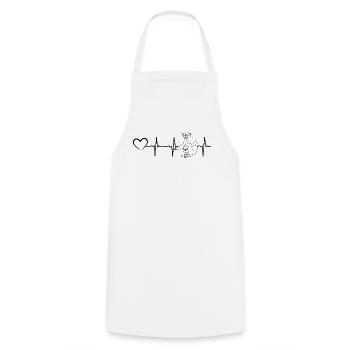 Monkey Heartbeat Heart Monkey Lover Chimpanzee Monkey - Cooking Apron - white - Front - AI Model Male 185 dark (185cm)
