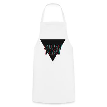 SUPER DAD - Cooking Apron - white - Front - AI Model Male 185 dark (185cm)