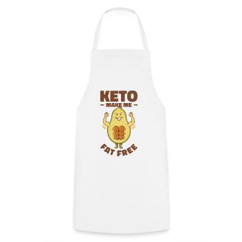 Keto Nutritionist Diet Ketogenic Food Weight Loss - Cooking Apron - white - Front - AI Model Male 185 dark (185cm)