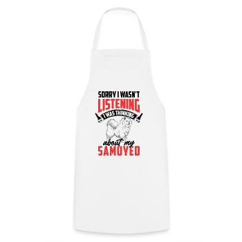 Samoyed was distracted Samoyed spitz - Cooking Apron - white - Front - AI Model Male 185 dark (185cm)
