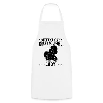 Attention! Crazy Squirrel Squirrel - Cooking Apron - white - Front - AI Model Male 185 dark (185cm)