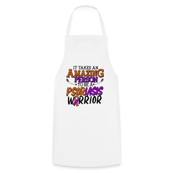 Psoriasis Warrior Amazing Lavender Orange Ribbon - Cooking Apron - white - Front - AI Model Male 185 dark (185cm)
