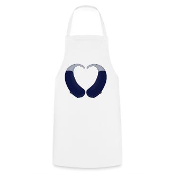 Heart and Hearing Aid - Cooking Apron - white - Front - AI Model Male 185 dark (185cm)