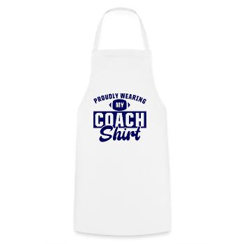 Football Proudly Wearing My Coach Shirt Sports - Cooking Apron - white - Front - AI Model Male 185 dark (185cm)