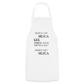 Desiccant Silica Gel Meme Do Not Eat Silica - Cooking Apron - white - Front - AI Model Male 185 dark (185cm)