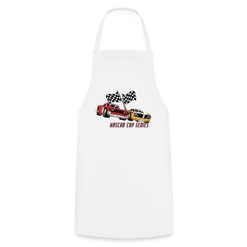 NAS CAR Cup Series Rennmotif - Kochschürze - Weiß - Vorne - AI Model Male 185 dark (185cm)