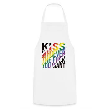 Embrassez qui que vous vouliez Fierté LGBTQ - Tablier de cuisine - blanc - Devant - AI Model Male 185 dark (185cm)