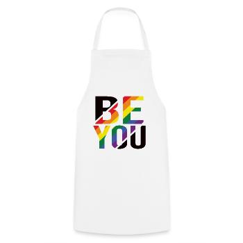 Be You Gay Pride Gay CSD Arc-en-ciel - Tablier de cuisine - blanc - Devant - AI Model Male 185 dark (185cm)