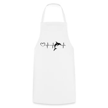 Delphin Heartbeat Heart Delfin Lover Delphin Cute - Kochschürze - Weiß - Vorne - AI Model Male 185 dark (185cm)