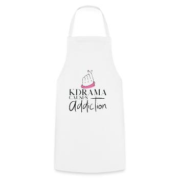 Kdrama Addiction Binge Watching Korean Drama - Cooking Apron - white - Front - AI Model Male 185 dark (185cm)