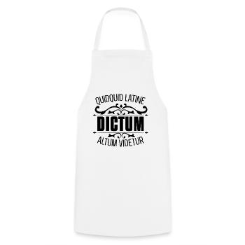 Quidquid Latin Dictum Latin Langue Latine Citation - Tablier de cuisine - blanc - Devant - AI Model Male 185 dark (185cm)