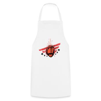 American Football Flag Patriotic Sports Football - Cooking Apron - white - Front - AI Model Male 185 dark (185cm)
