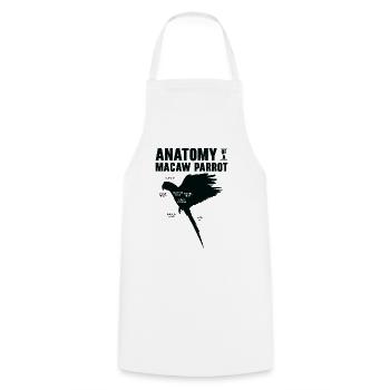 Macaw Anatomy Birdwatching Parrot Bird Lover - Cooking Apron - white - Front - AI Model Male 185 dark (185cm)