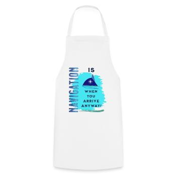 navigation sail boat sailor skipper compass gift - Cooking Apron - white - Front - AI Model Male 185 dark (185cm)