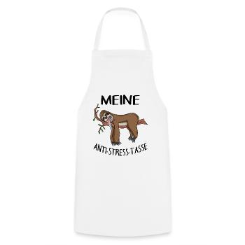 Tasse Faultier Kaffeetasse - Kochschürze - Weiß - Vorne - AI Model Male 185 dark (185cm)
