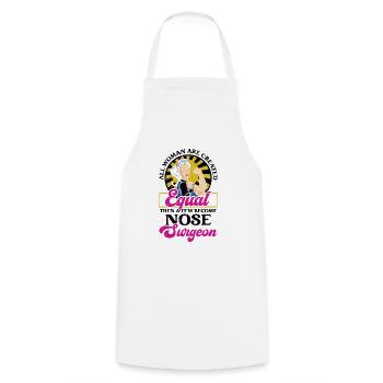 Nose Surgeon Girls Rhinoplasty Cosmetics - Cooking Apron - white - Front - AI Model Male 185 dark (185cm)