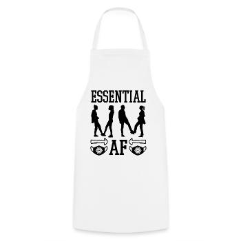 Essential AF Funny Essential Employee Humor - Cooking Apron - white - Front - AI Model Male 185 dark (185cm)