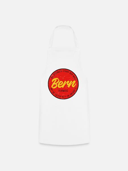 Bern Badge Retro RotGelb - Kochschürze - Weiß